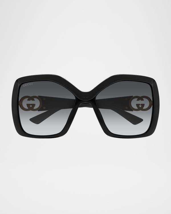 Gucci Logo 70mm Square Sunglasses | Neiman Marcus