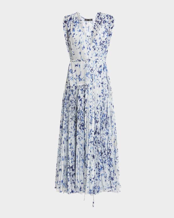 Max Mara Amati Printed Maxi Dress with Tie Belt | Neiman Marcus