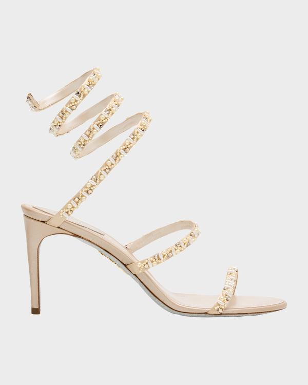 Valentino Garavani Ladycrush Strass Flower Ankle-Strap Sandals