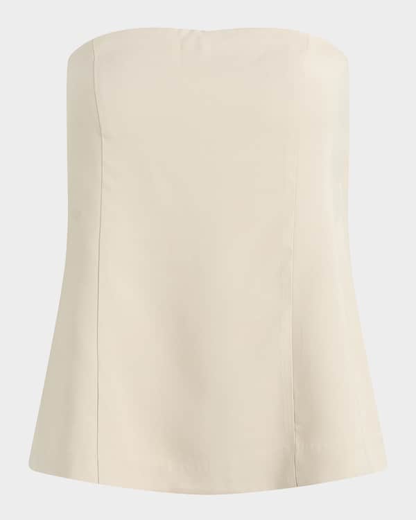 Pesci-Print Silk Twill Halter Scarf Top