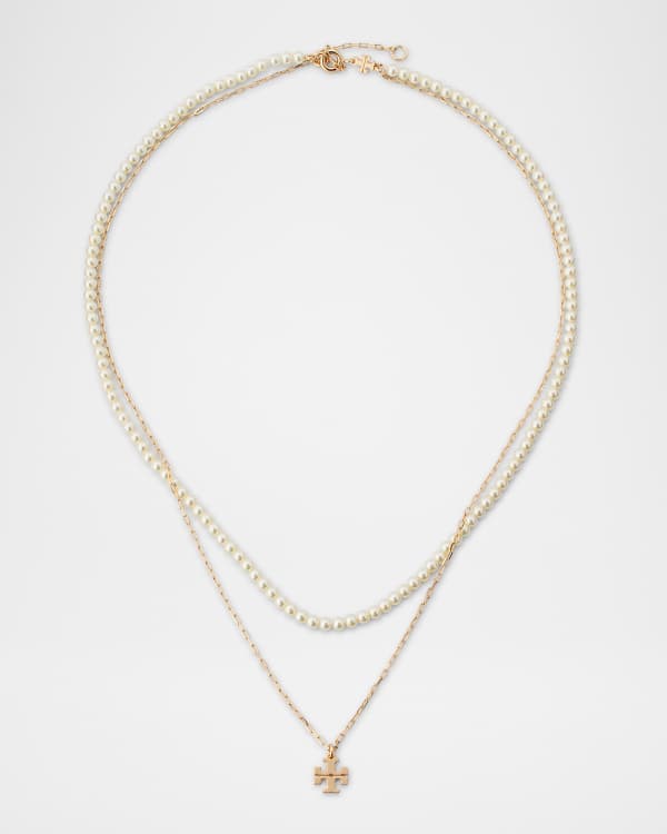 Tory Burch Kira Clover Pearl Necklace | Neiman Marcus