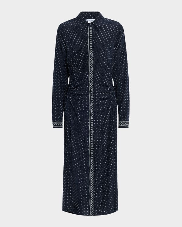 Veronica Beard Trisha Tiered Button-Front Mini Shirtdress
