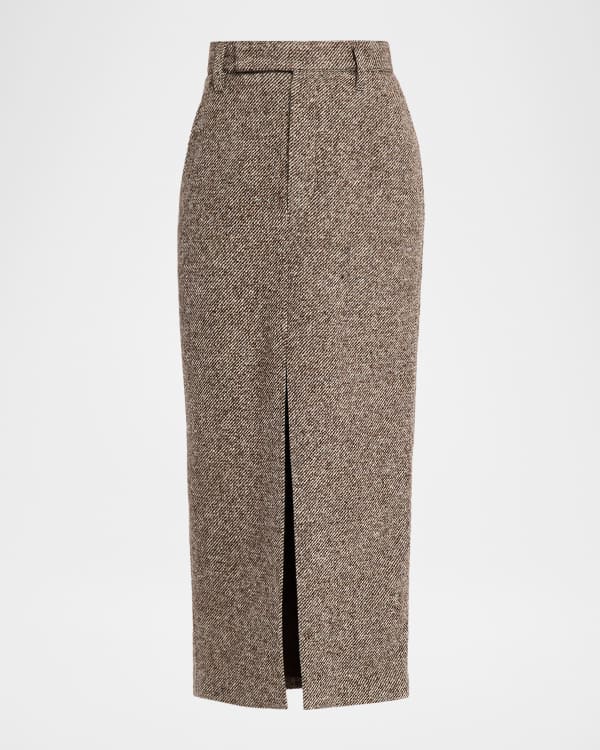 Brunello Cucinelli Long Bubble Hem Cotton Poplin Skirt | Neiman Marcus