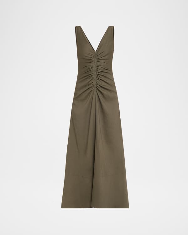Marni Check Zip-Front Bustier Midi Dress | Neiman Marcus