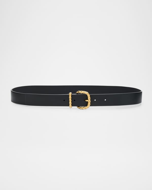 Bottega Veneta Chain Link Skinny Leather Belt | Neiman Marcus