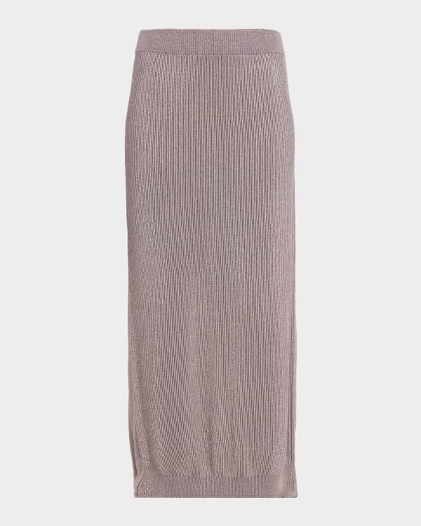 Brunello Cucinelli Long Bubble Hem Cotton Poplin Skirt