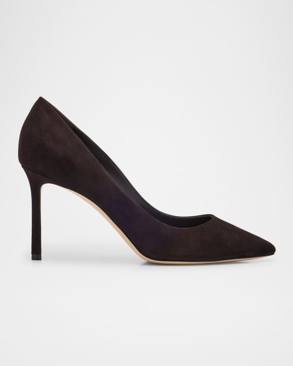 Romy 85 Croc-Embossed Leather Pumps