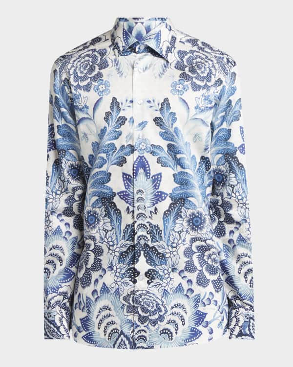 Tシャツ・カットソー ETRO FW23 ROME SHIRT (12908_58210003) Etro Men's Roma Paisley Sport Shirt | Neiman Marcus