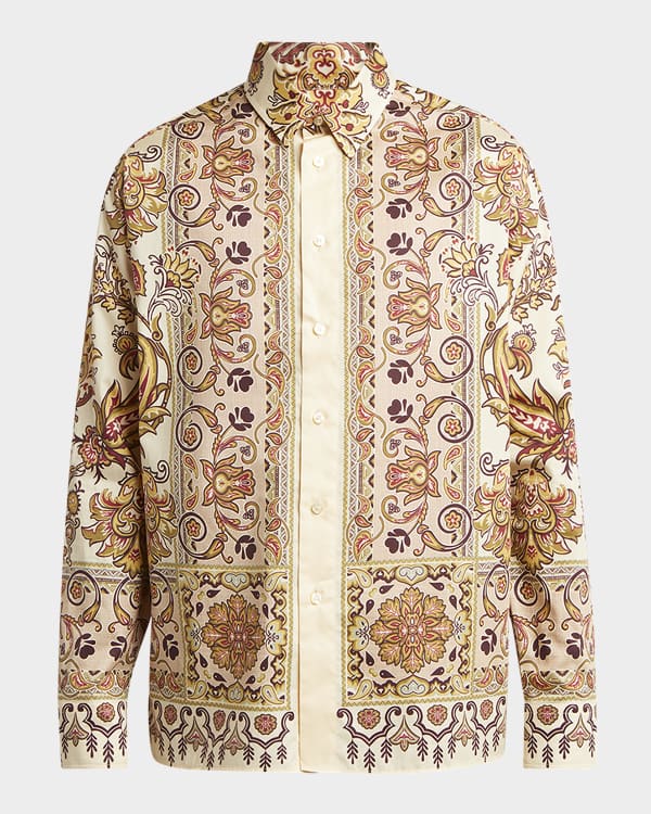 Tシャツ・カットソー ETRO FW23 ROME SHIRT (12908_58210003) Etro Men's Roma Paisley Sport Shirt | Neiman Marcus