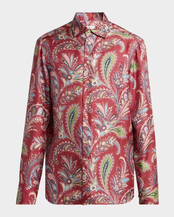 Tシャツ・カットソー ETRO FW23 ROME SHIRT (12908_58210003) Etro Men's Roma Paisley Sport Shirt | Neiman Marcus