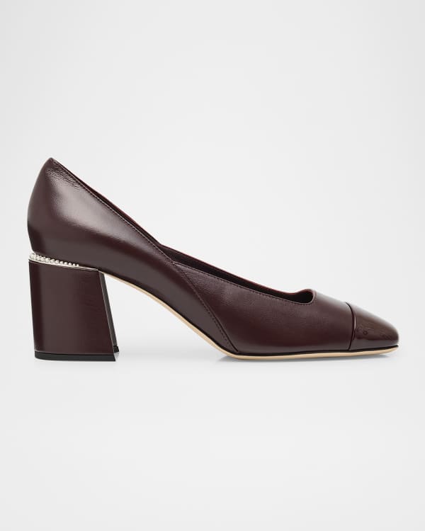 Elme Leather Bow Ballerina Pumps
