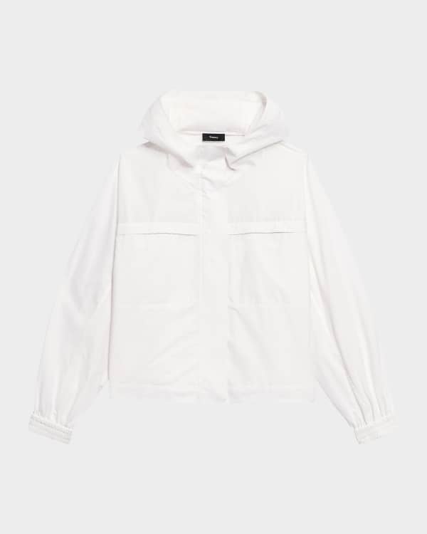 ジャケット Wool-And-Cashmere Hooded Jacket Theory Crop Zip Hooded Wool Cashmere Jacket | Neiman Marcus