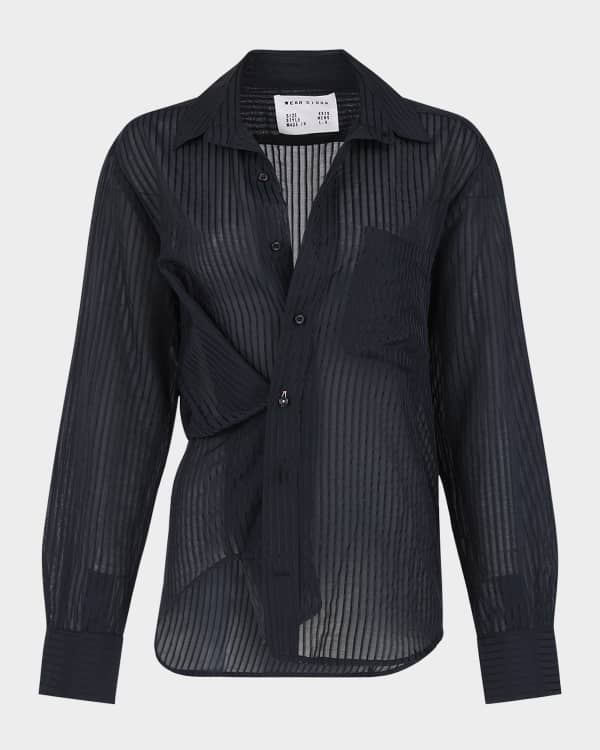 7 for all mankind Voile Button-Front Shirt | Neiman Marcus