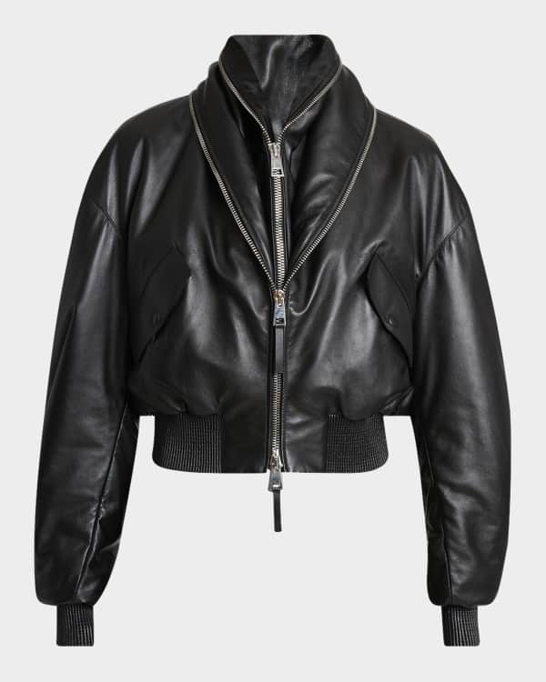 Givenchy Logo-Embroidered Crop Wool Bomber Varsity Jacket