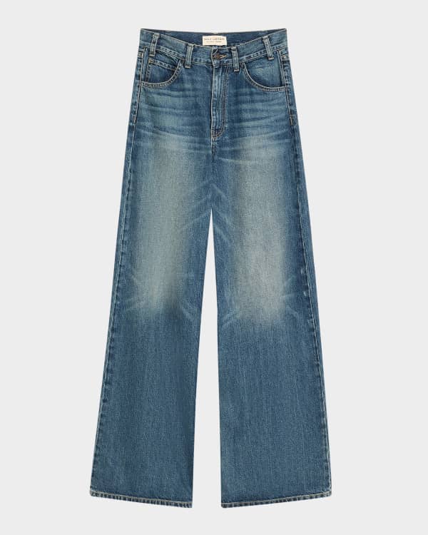 Derek Lam 10 Crosby Nolan Side Snap Wide-Leg Jeans | Neiman