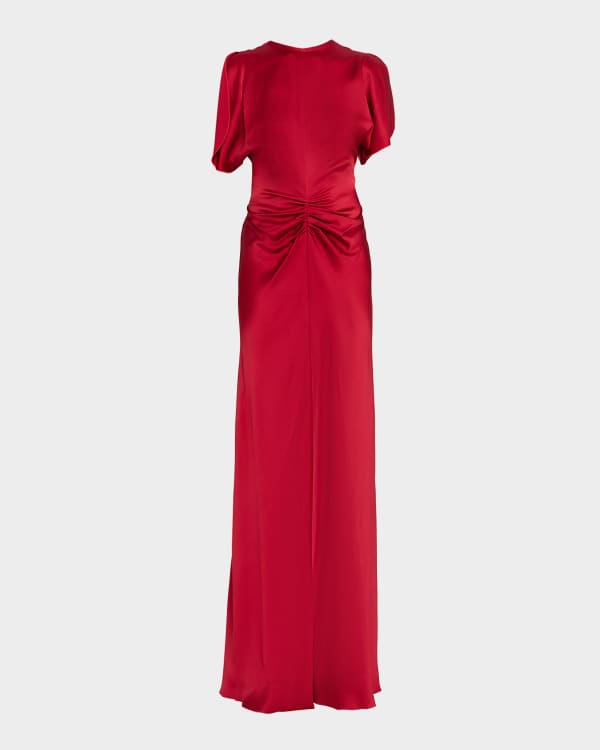 ワンピース BOTTEGAVENETA RED SILK DRESS Bottega Veneta Shiny Viscose Fringe Knit Dress in Scarlet | FWRD