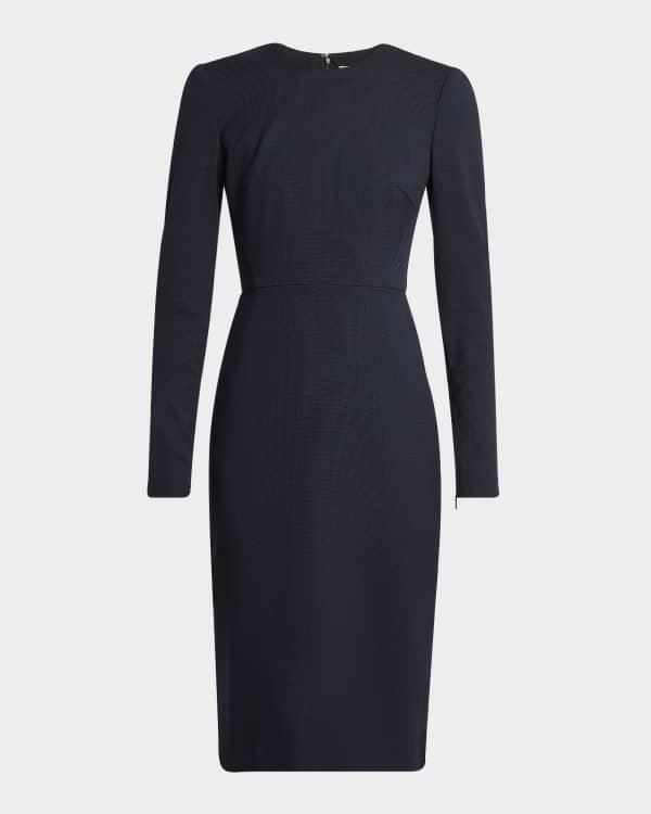 Givenchy Scarf Long-Sleeve Satin Midi Dress | Neiman Marcus