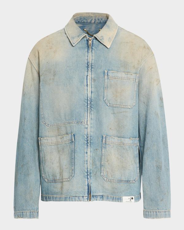 Stone Island Men's Cotton Stretch Full-Zip Shirt Jacket | Neiman