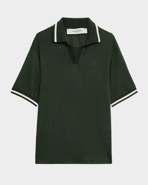 John Smedley Men's Shadow Cotton Knit Polo Shirt | Neiman Marcus