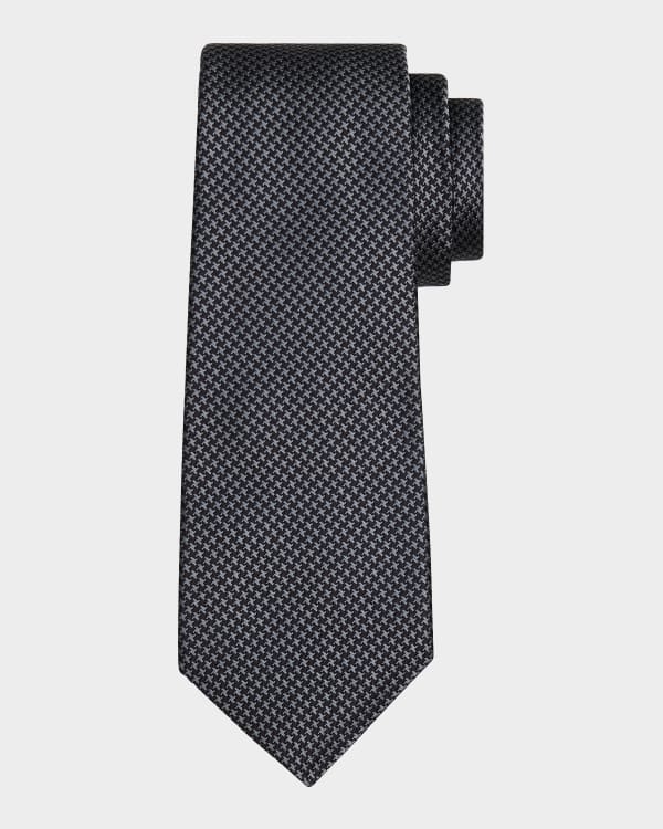 Kiton Solid Silk Twill Tie, Navy | Neiman Marcus