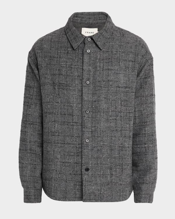 BURBERRY ハッカファスナ付きフレイトヘムフリツキルト Burberry Men's Diamond Quilted Overshirt | Neiman Marcus