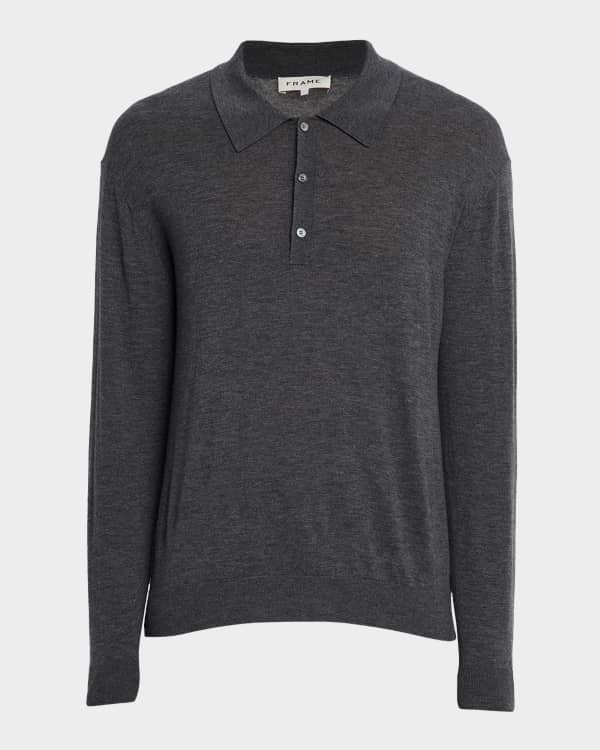 Loro Piana Superlight Baby Cashmere Long-Sleeve Polo Shirt, Susina