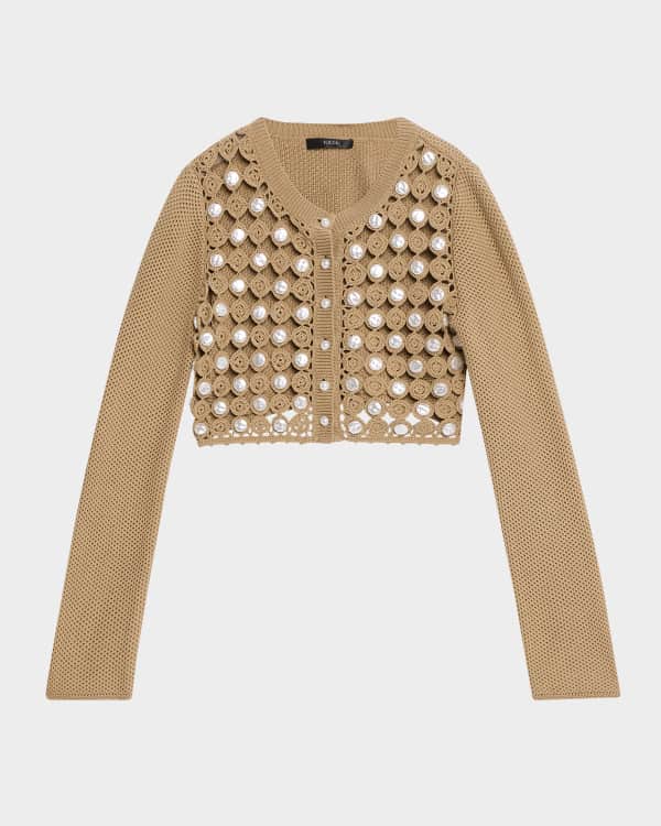【MODERNIF】Overfit Ritz Cardigan FRAME FRAME x Ritz Paris Cable Cardigan | Neiman Marcus