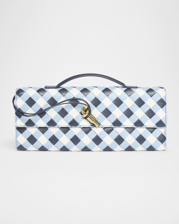 Loro Piana Extra Pocket L19 Crochet Leather Pouch | Neiman Marcus