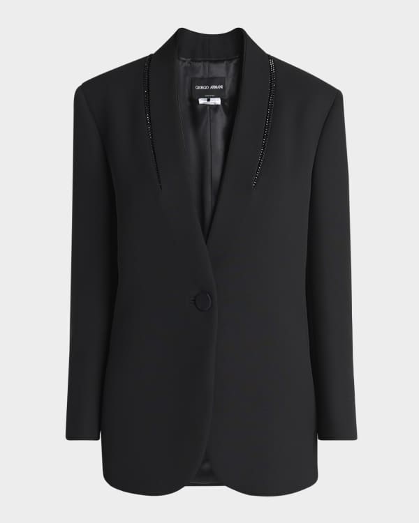Bottega Veneta Wool Compact Suit Jacket w/ Curved Sleeves