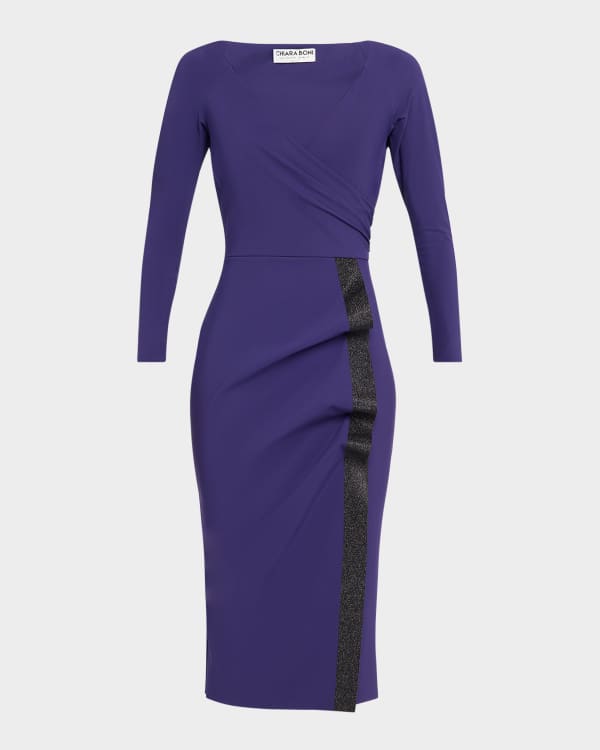 3/4 Sleeve Frill Sleeve Knee Length Bodycon Dresses 3/4 Sleeve Frill Sleeve Knee Length Bodycon Dresses