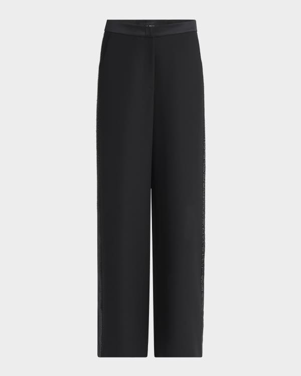 Khaite Marinta Pintuck Wide Leg Pants | Neiman Marcus