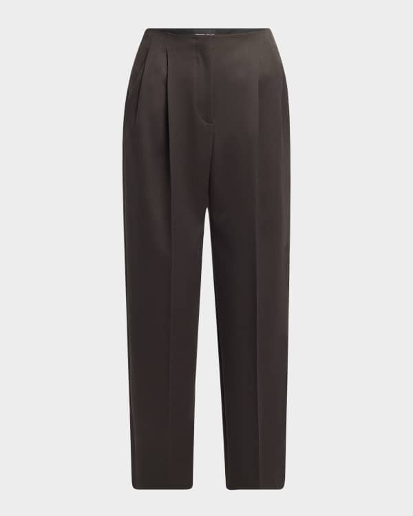 Giorgio Armani Fluid Wool Straight-Leg Trousers | Neiman Marcus
