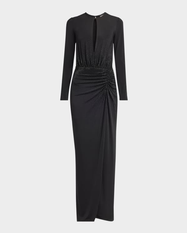Courreges One-Shoulder Twisted Cutout Crepe Jersey Maxi