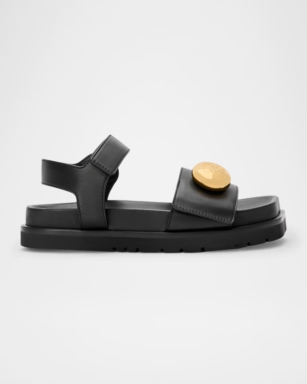 Givenchy 4G Leather Strap Flat Sandals | Neiman Marcus