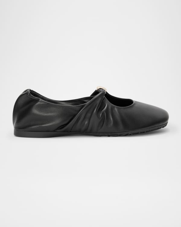 Loewe Toy Strass Leather Ballerina Flats | Neiman Marcus