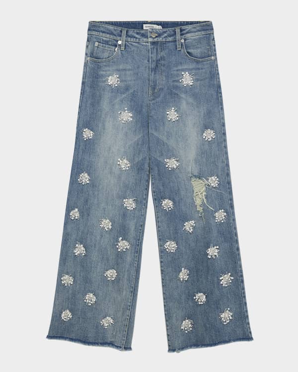 Ameri FLOWER CUT JACQUARD DENIM ¥21,450 Jacquard Carpenter Jean Aqua | The Webster