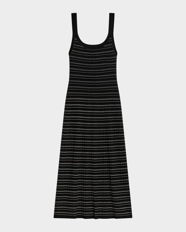 chinese dress ladies Sleeveless Striped Linen Blend Dress main image 0