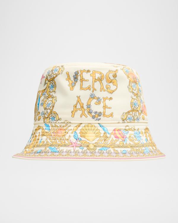 Versace Embroidered Logo Barocco Print Denim Baseball Hat  display picture 2
