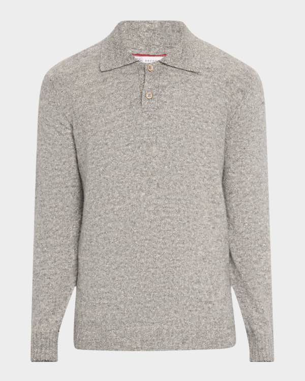【送料&関税込】Brunello Cucinelli Grey Cotton Sweater Brunello Cucinelli - Solid Gray Cashmere Zip Cardigan