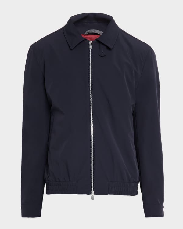【送料&関税込】Brunello Cucinelli Zip Wrap Jacket Brunello Cucinelli Men's Shearling-Lined Suede Full-Zip