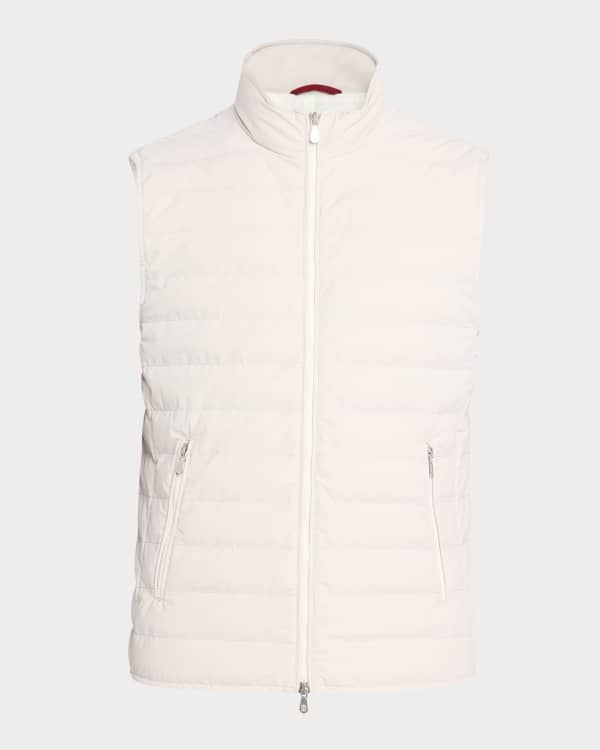 ブルゾン Brunello Cucinelli Quilted White Sleeveless Jacket Brunello Cucinelli Men's Long-Sleeve Puffer Jacket | Neiman