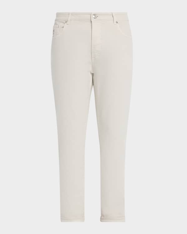 Brunello Cucinelli Men's Straight-Leg Grey Denim 5-Pocket