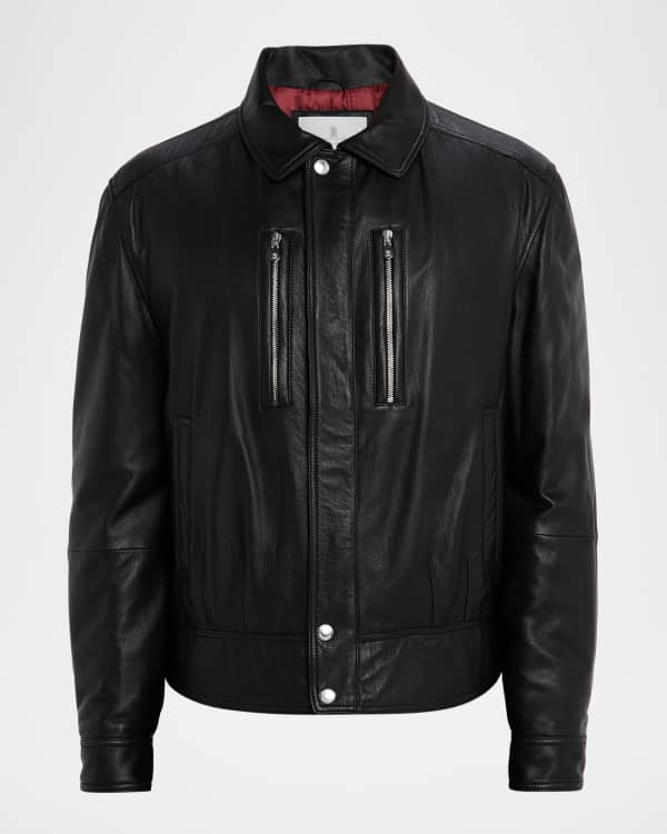 Brunello Cucinelli Men's Leather Aviator Bomber Jacket w