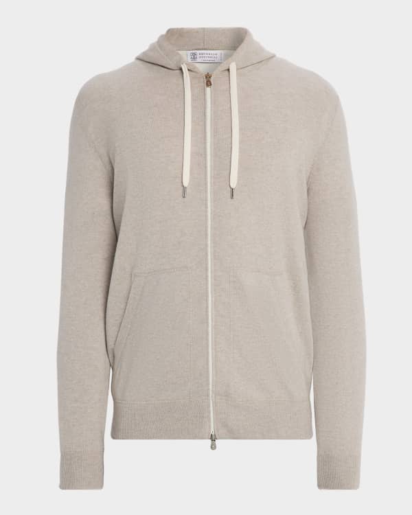 Brioniトップス Brioni Men's Cotton-Cashmere Zip Hoodie | Neiman Marcus