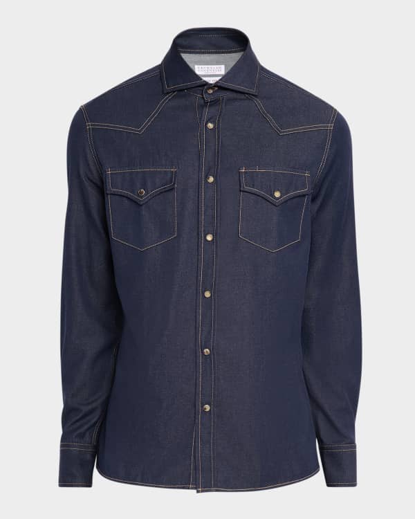 Saint Laurent Men's Denim Shirt | Neiman Marcus