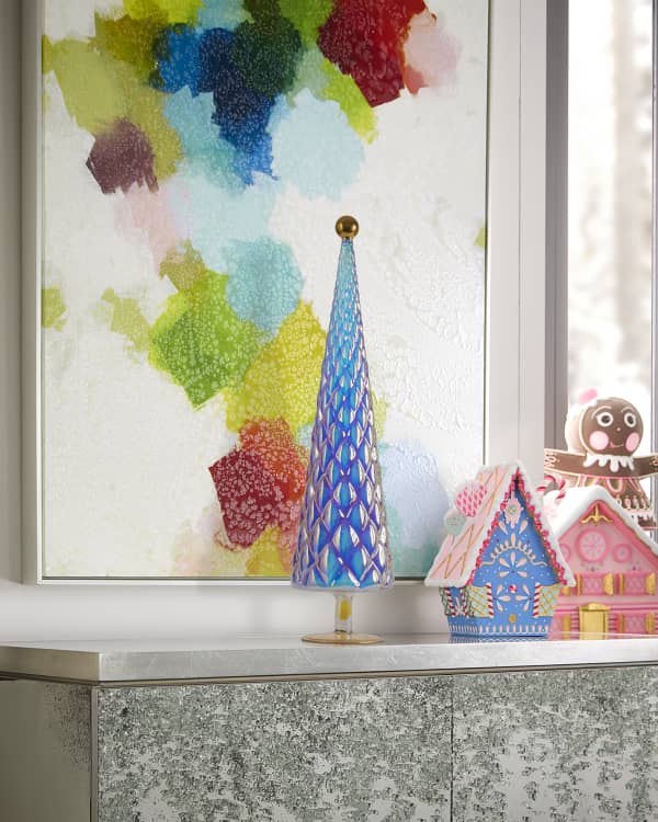 Glitterville Large Gold Christmas Tree with Pink Lights, 6