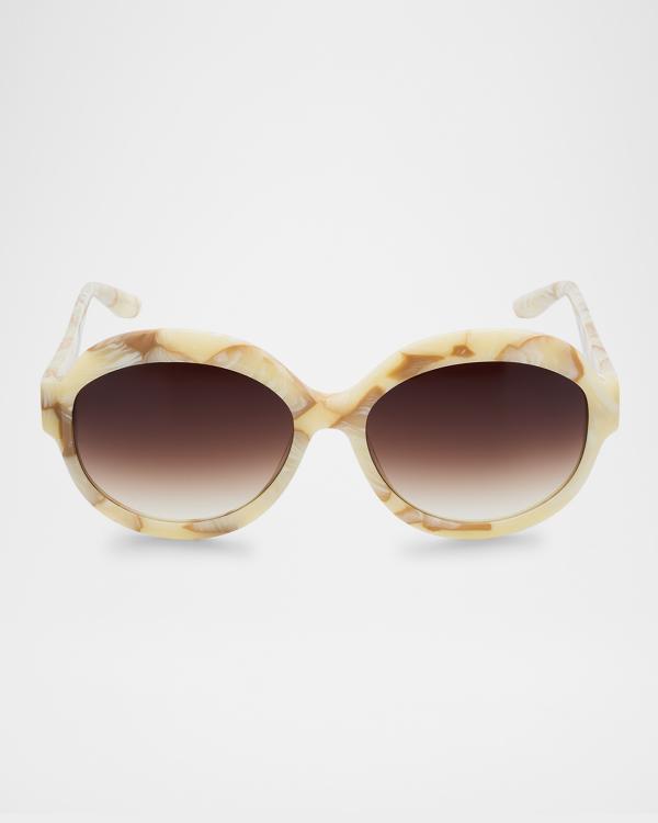 Kate Spade Round Gold Sunglasses Flowers NWT kate spade new york karries round flower sunglasses | Neiman  main image 4