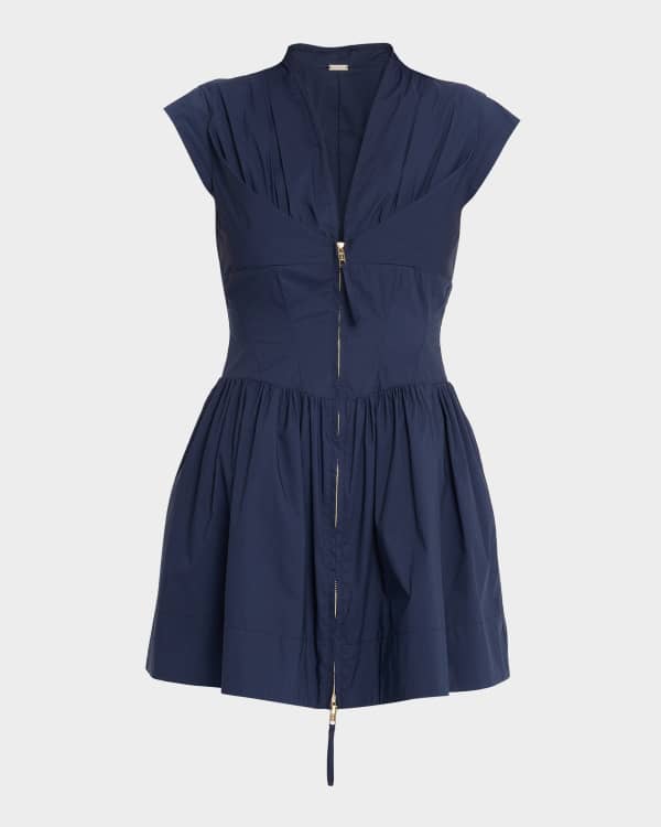 MM6 Maison Margiela Pleated Foldover Mini Dress | Neiman Marcus