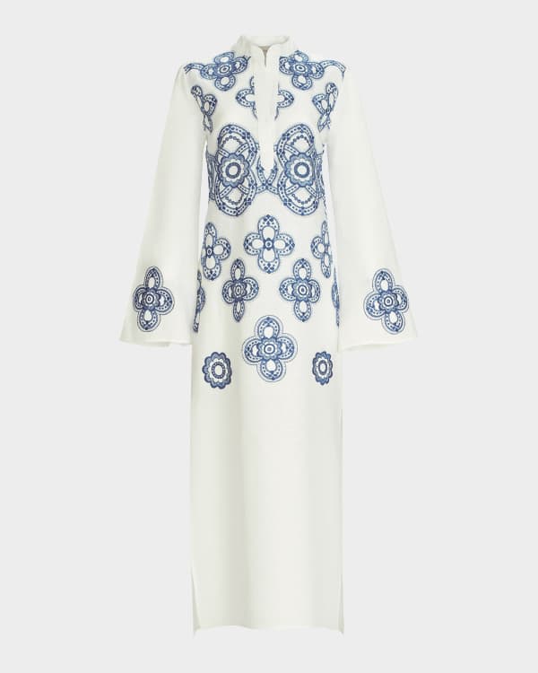 Silvia Tcherassi Balerina Embroidered Mini Dress | Neiman Marcus