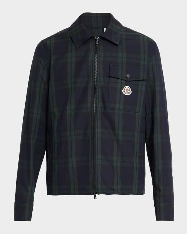 Burberry Men's Check Varsity Jacket | Neiman Marcus
